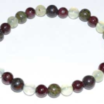 6mm Jasper, Dragon Blood, Garnet & Prehnite bracelet