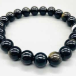 8mm Obsidian, Goldsheen bracelet