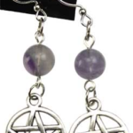 Fluorite Pentagram earrings