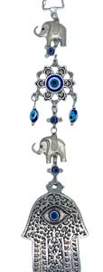 Evil Eye with Hand and Elephants