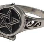 size 9 Pentagram Poison ring sterling