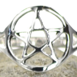 silver plated brass Pentagram ring size 7