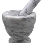 4 in. White Marble Mortar and Pestle Set