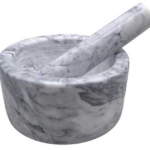 2 1/2 in. White Marble Mortar and Pestle Set