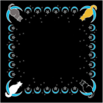Moon Cat altar cloth or scarf 36 in. x 36 in.
