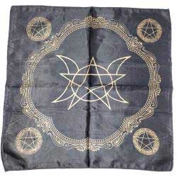 21 in. x 21 in. Black Triple Moon Pentagram alltar cloth