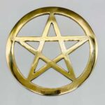 5.75 in. brass Pentagram altar tile