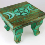 Antiqued Triple Moon altar table 6 in.