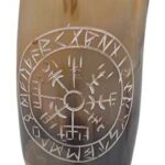 4 in. Rune buffalo horn mug