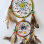 8 in. Rainbow double circle dreamcatcher