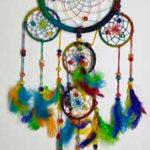 6 in. Rainbow Hemp dreamcatcher
