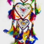 12 in. Rainbow Heart dreamcatcher