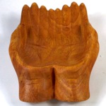 7 in. wood Hand offering bowl