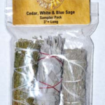 (set of 3) Cedar, White & Blue Sage smudge stick 4 in.