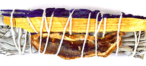 4 in. White Sage, Lavender, Palo Santo & Lemon Slice Florida water smudge stick