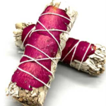 4 in. White Sage & Rose Petal smudge stick