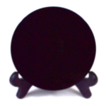 10cm Black Obsidian scrying mirror W/ stand