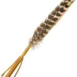 (set of 2) Leather Wrapped smudging feather 10 in.