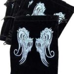 (set of 10) 5 in.x 7 in. Angel Wings Black velveteen bag