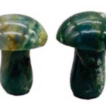 (set of 2) 1 3/4 in. Mushroom Moss Agate